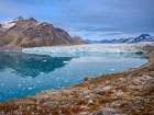 Knud Rasmusen Glacier Sermiligaaq Fjord. Ammassalik area in Greenland, Tasiilaq., autumn Art Print